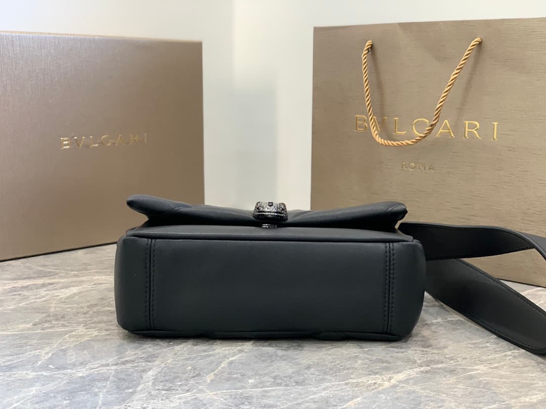 BVLGARI Serpenti Cabochon Small Cross-body Bag Black High