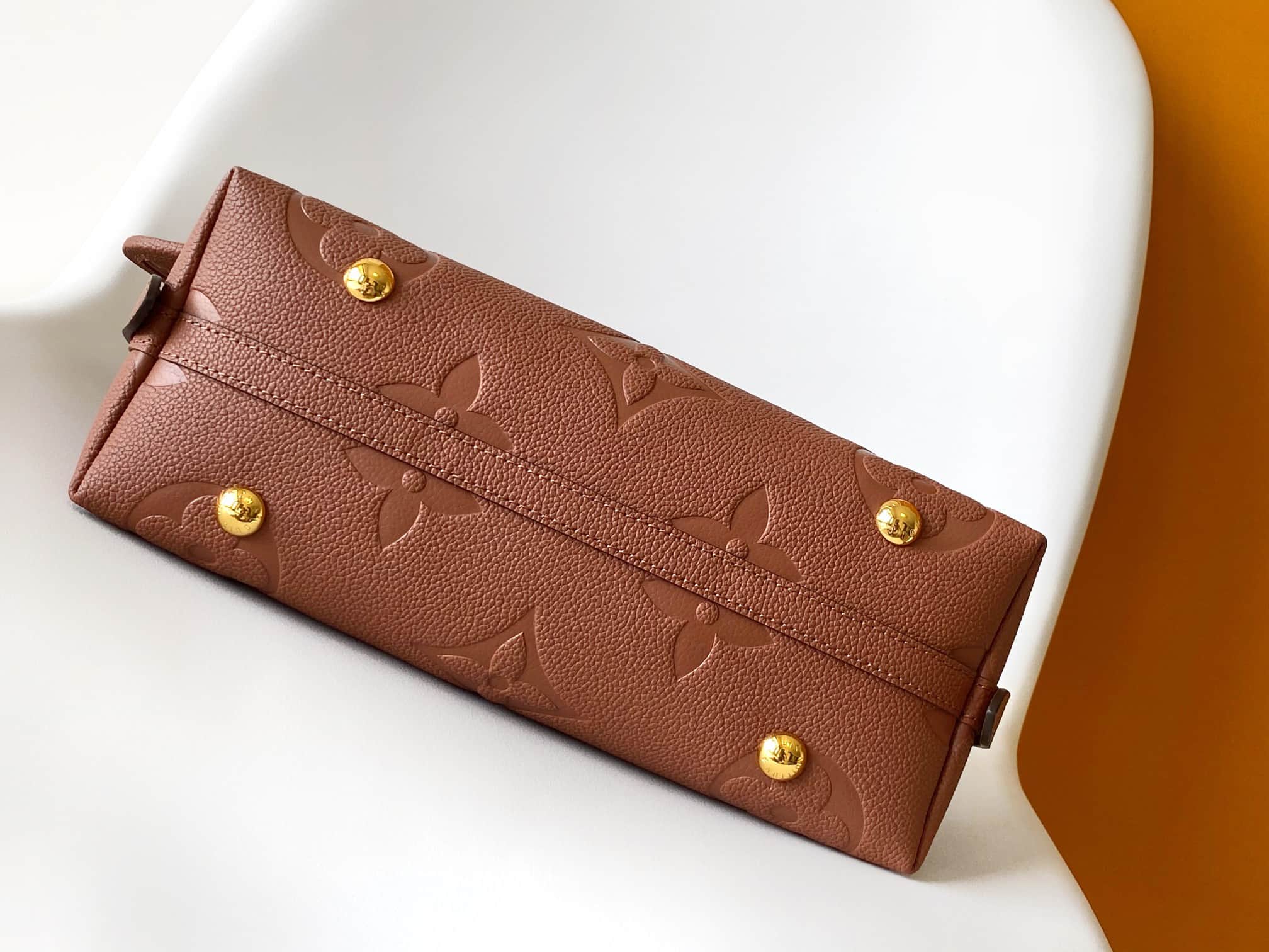 Louis Vuitton CarryAll PM Cognac Brown Embossed grained cowhide leather M11790 High