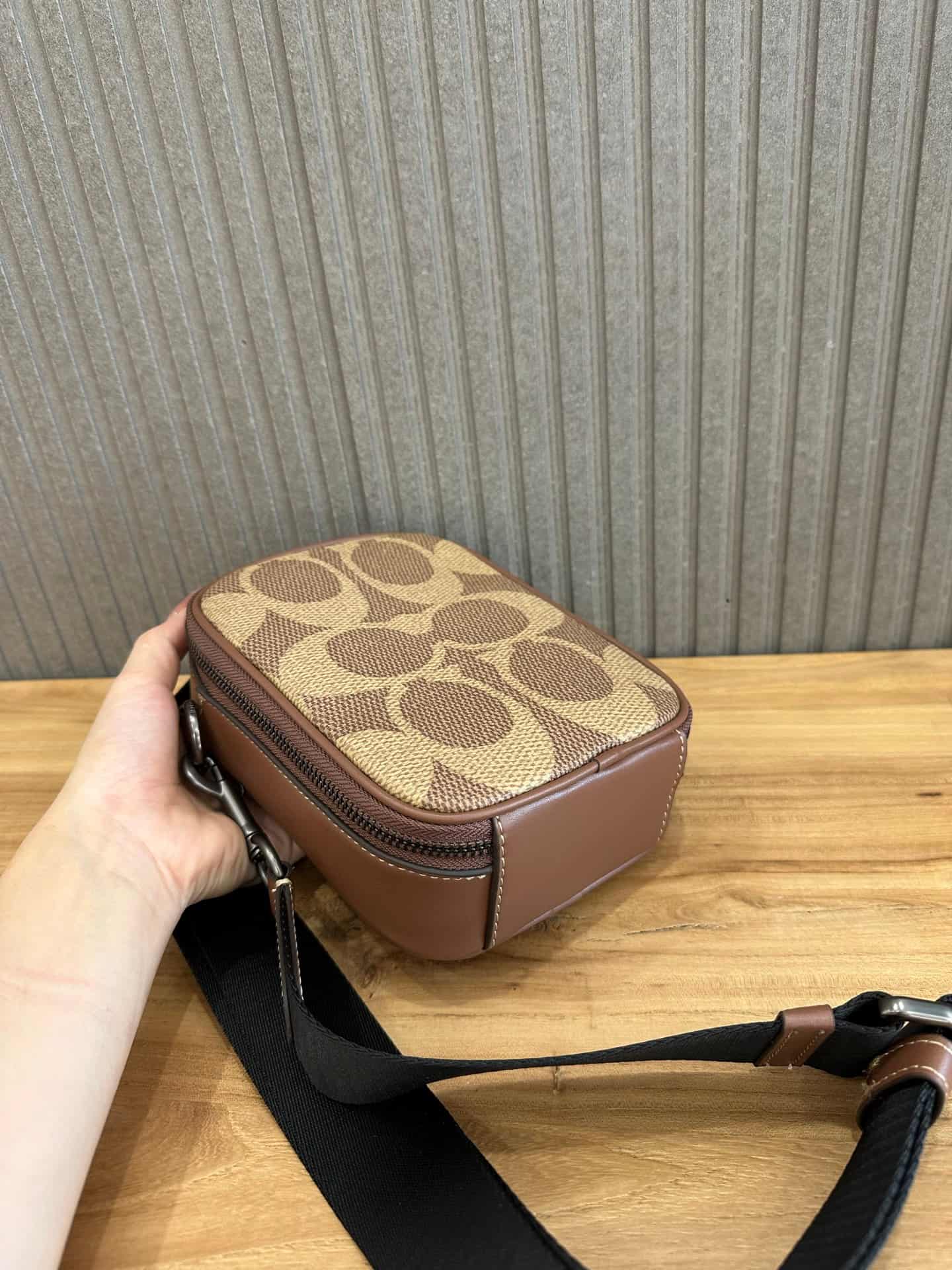 Coach Stanton Crossbody Bag in Beige Signature Canvas High