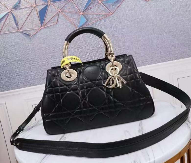 Dior Lady 95.22 Large Handbag Cannage Black High