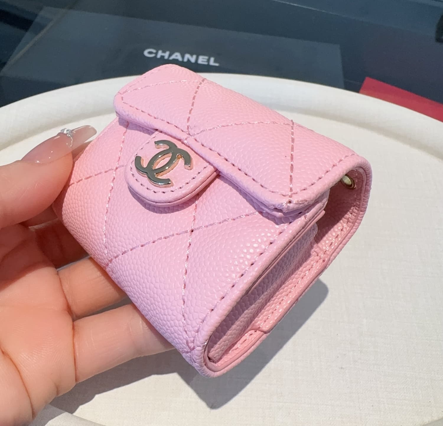 Chanel Caviar Quilted Headphone bag  With Chain