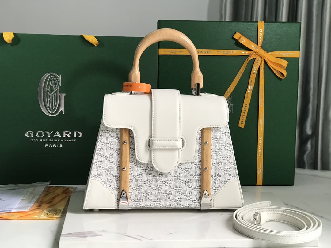 Saïgon PM Bag Goyardine Canvas & Clamecy Cowhide White High