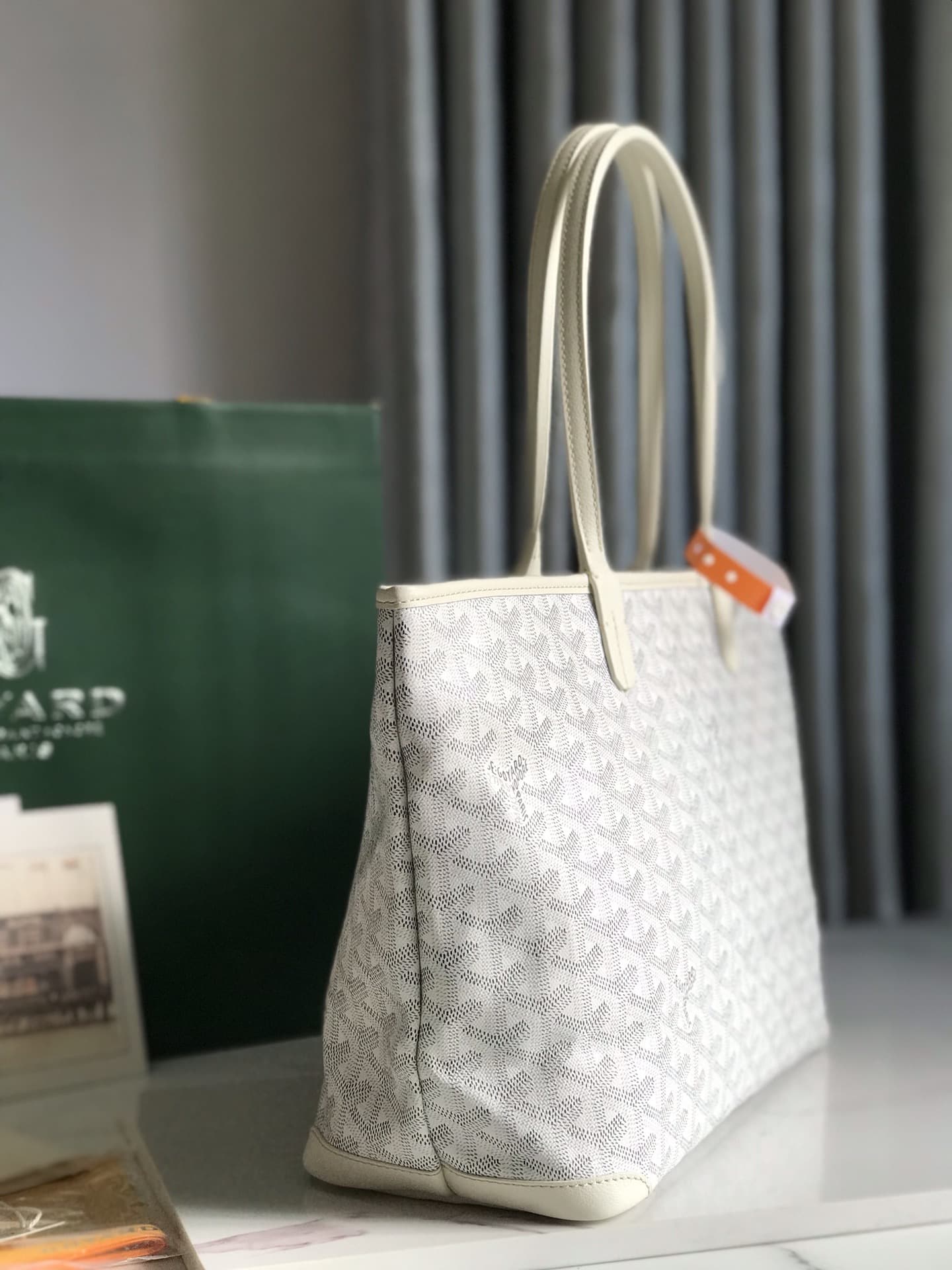 ARTOIS PM BAG Goyardine Canvas & Chevroches Calfskin White High