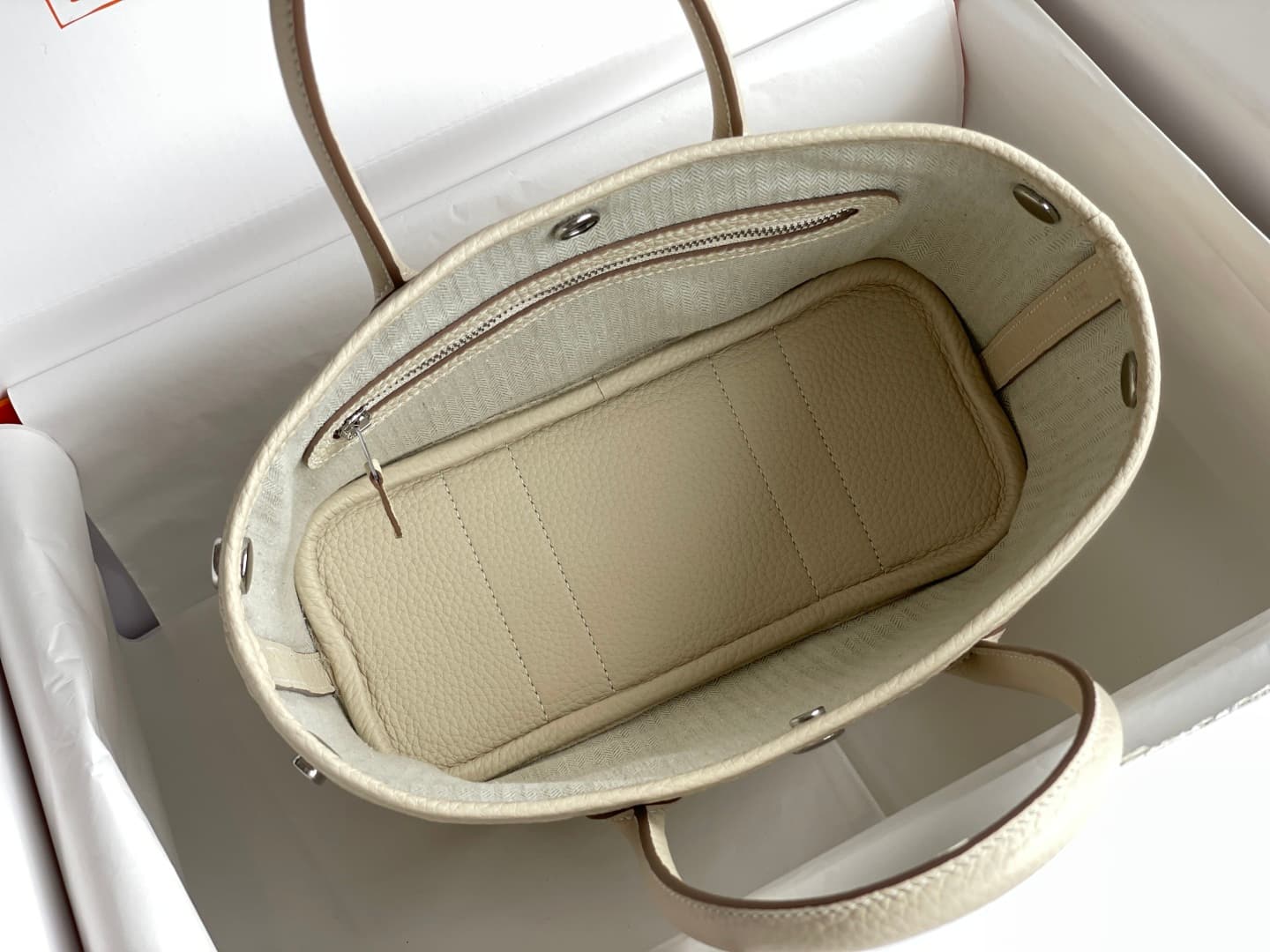 Hermes Garden Party 23 bag in Craie Togo Leather WAX High