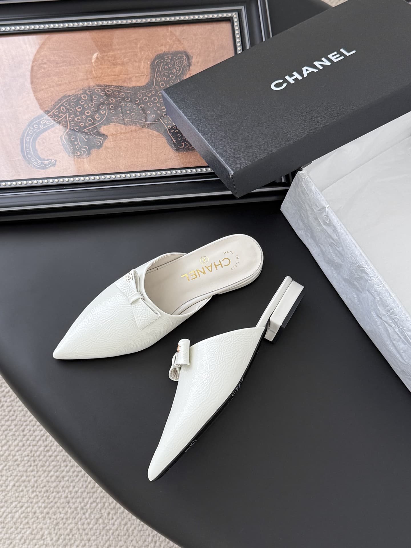 Chanel Crumpled patent calfskin Mules shoes Women