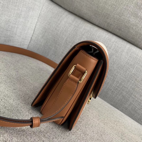 Celine Triomphe Medium Bag Textile with Calfskin High