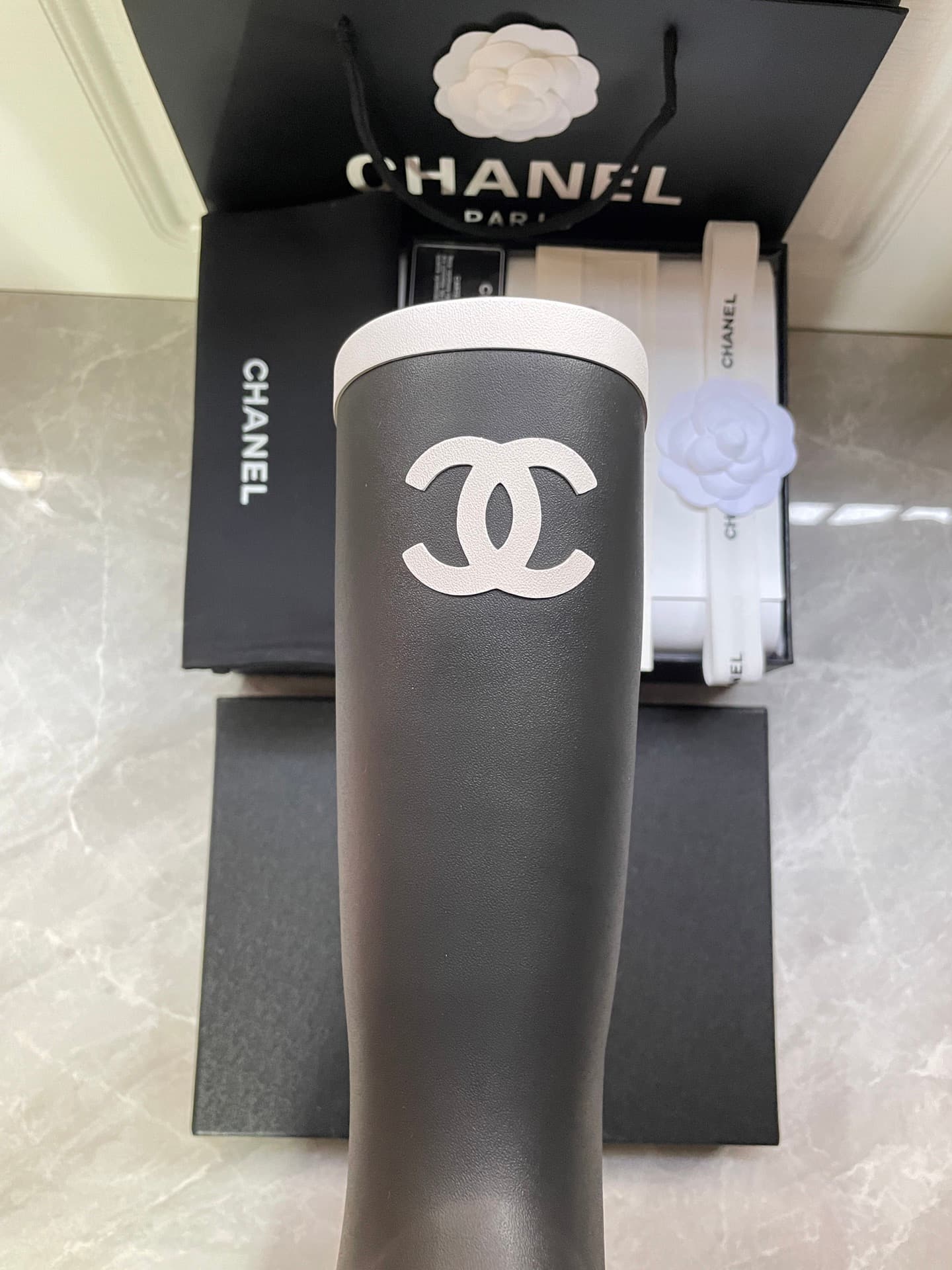 Chanel Caoutchouk CC High Boots Shoes Women