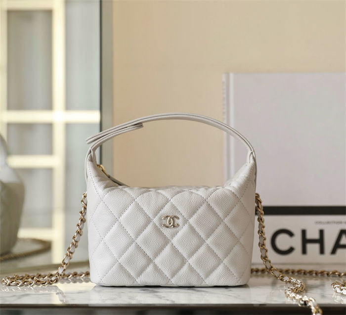 Chanel HOBO CLUTCH Grained Shiny Calfskin & Gold-Tone Metal TOP