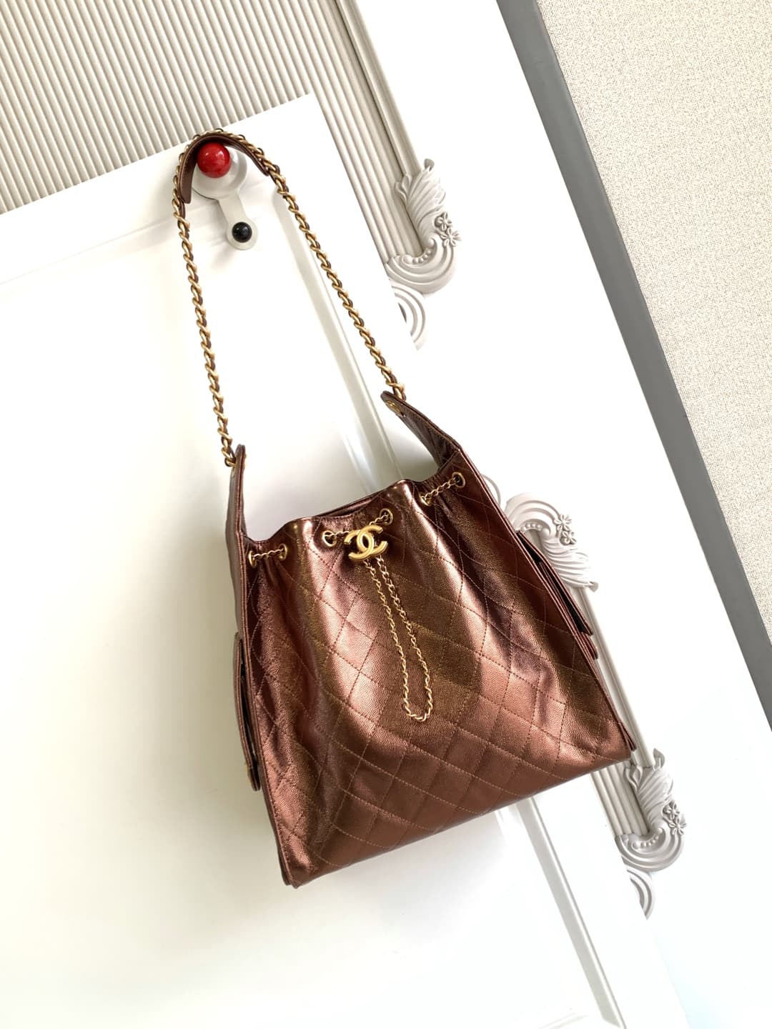 Chanel 25 Medium Hobo Medium handbag AS5311 Grained Calfskin & Gold-tone Metal Dark Gold A
