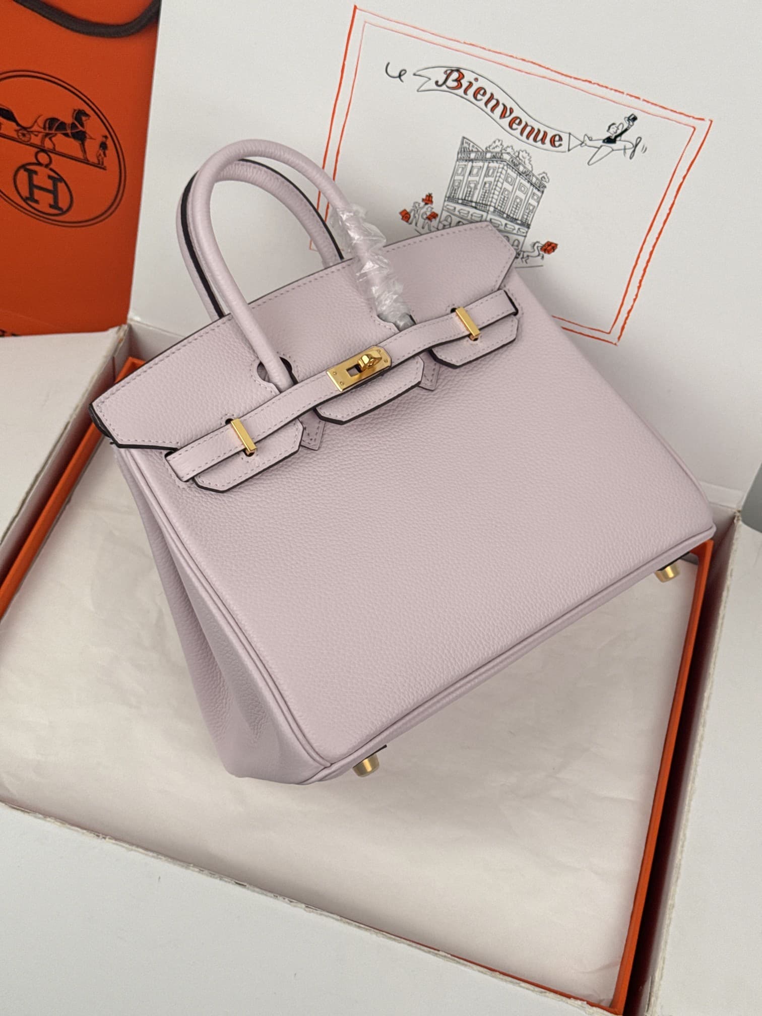 Hermes Birkin 25/30 Bag Togo Calfskin Leather Rose Sheherazade High