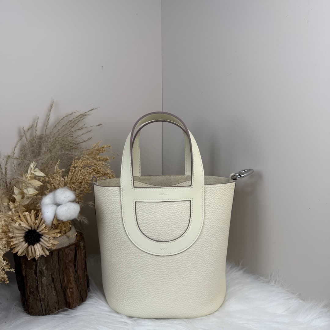 Hermès Picotin In-The-Loop 18 bag Silver/Gold Metal Craie Wax High