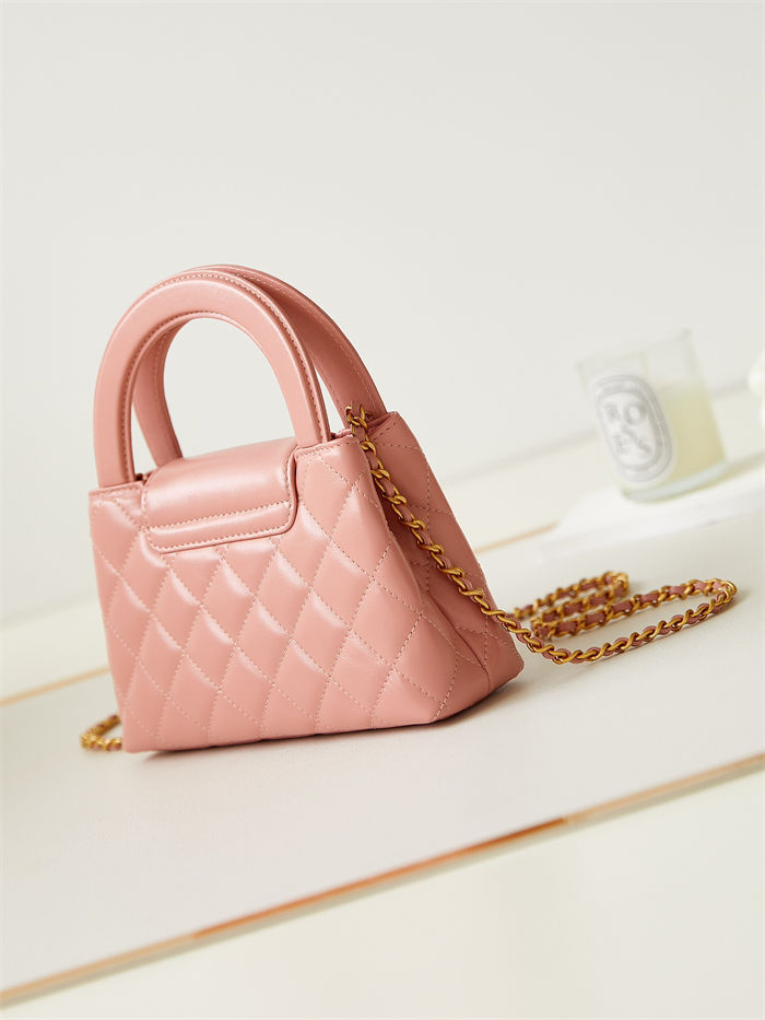 Chanel MINI SHOPPING BAG AS4416 Shiny Aged Calfskin & Gold-Tone Metal Pink A