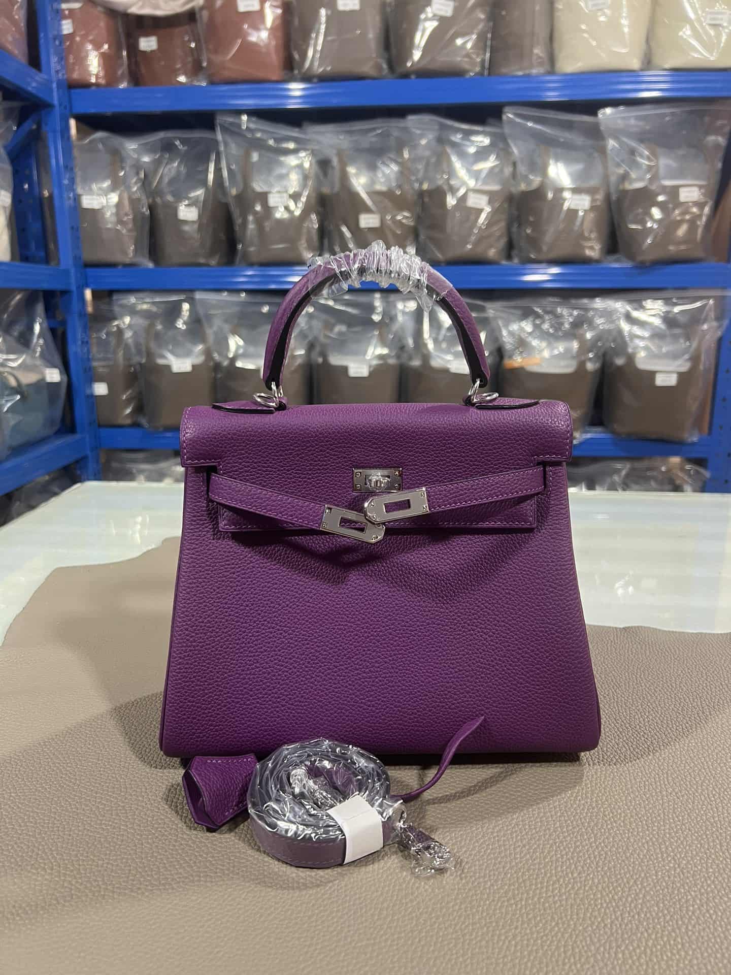 Hermes Kelly 25/28/32cm Retourne Bag Togo Leather In Anemone WAX High