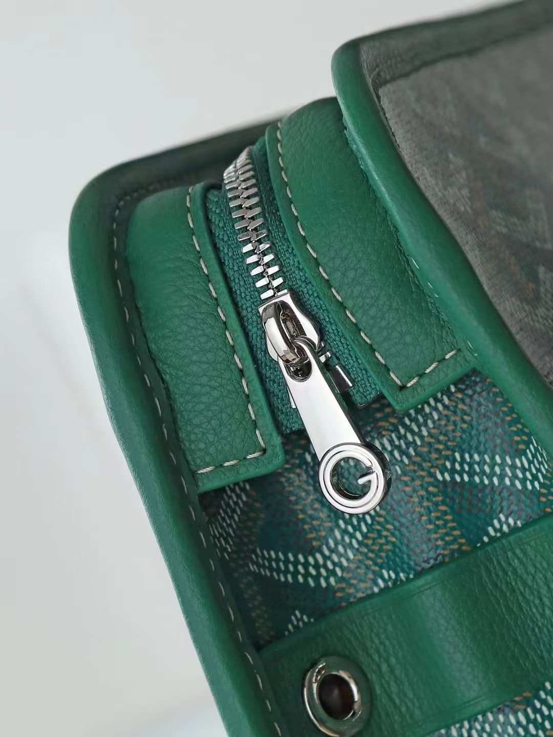 Goyard Jouvence Small Toiletry Bag in Green Goyardine Canvas High