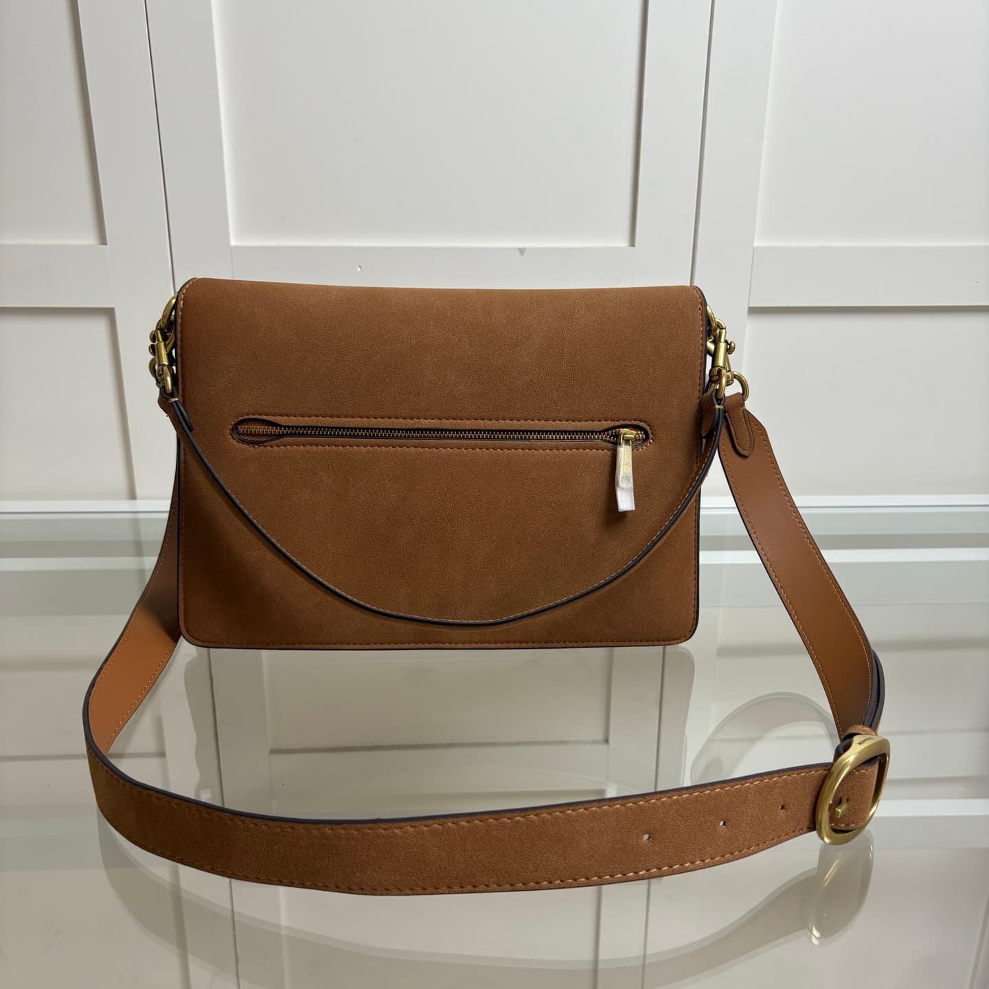 Coach Medium Chain Tabby Shoulder Bag  Brown Suede High
