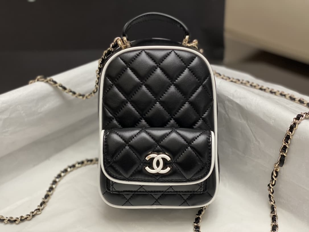 Chanel Mini Backpack Lambskin & Gold-Tone Metal AP3753 Black A