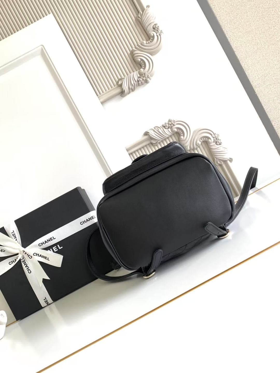 Chanel Medium Quilted Duma Backpack Lambskin AS3618 Black A