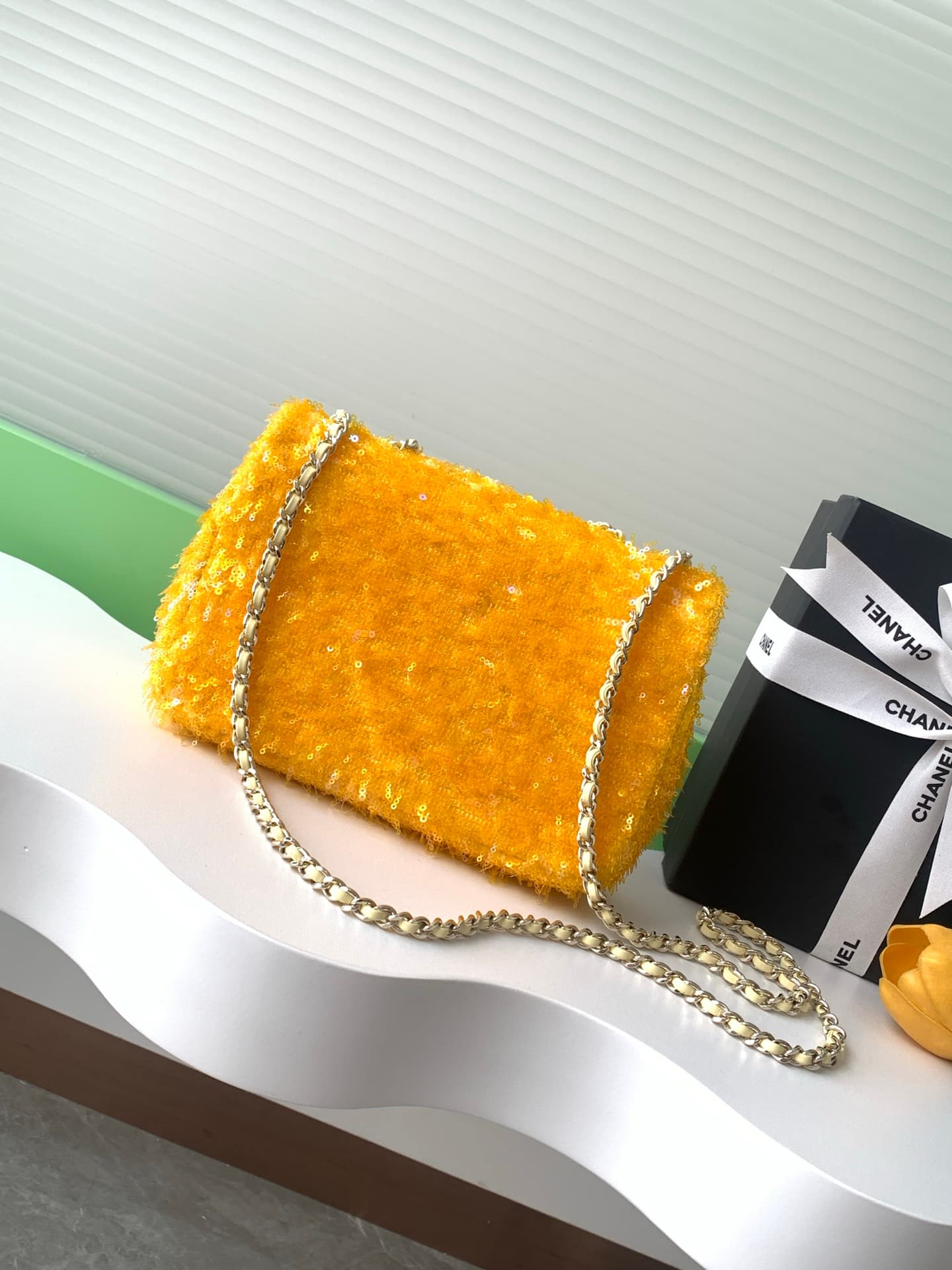 Chanel Flap Bag Sequins & Gold-Tone Metal AS4561  A