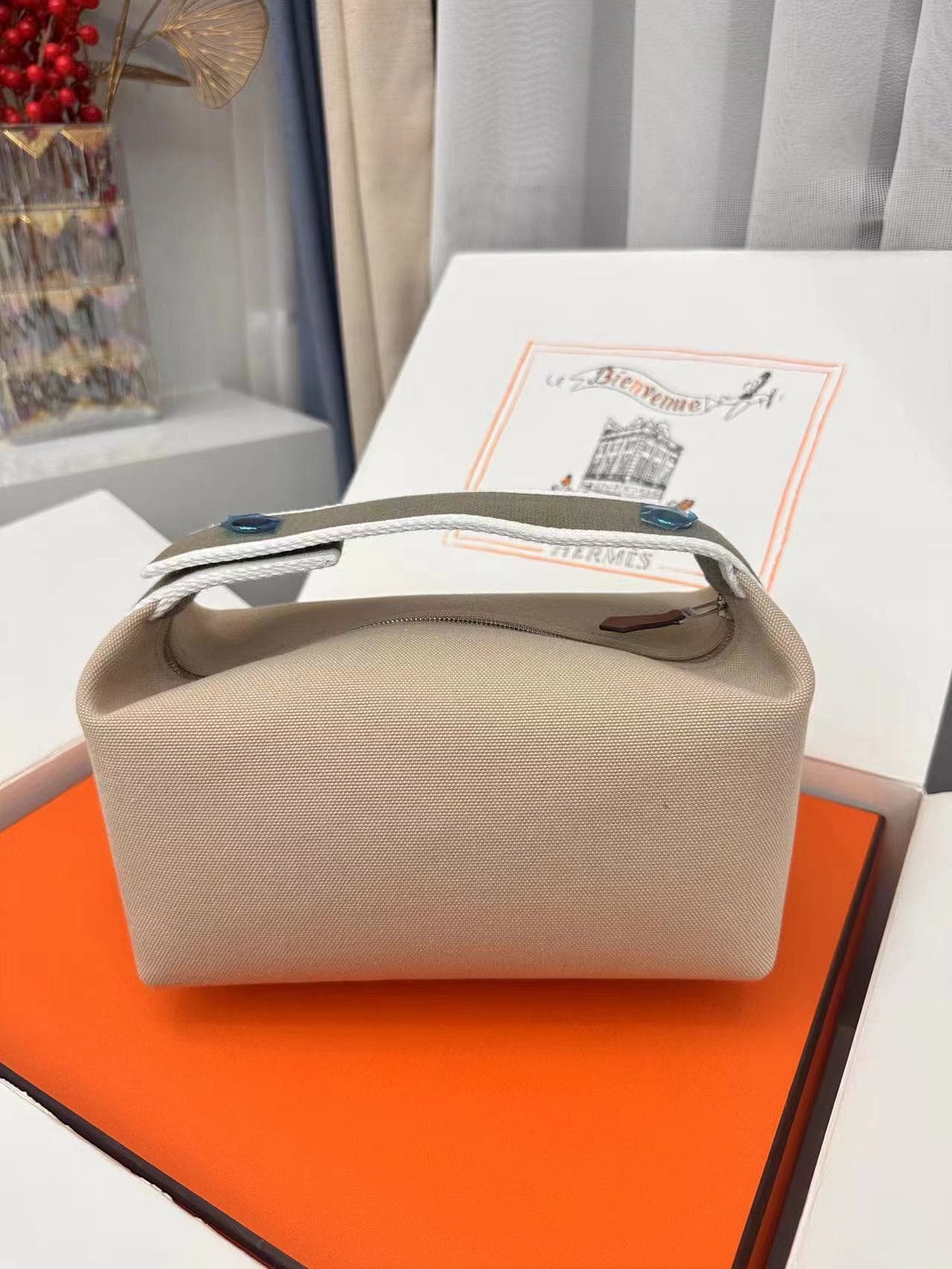 Hermes Bride-a-Brac Travel Case Small/Large Model Beige High