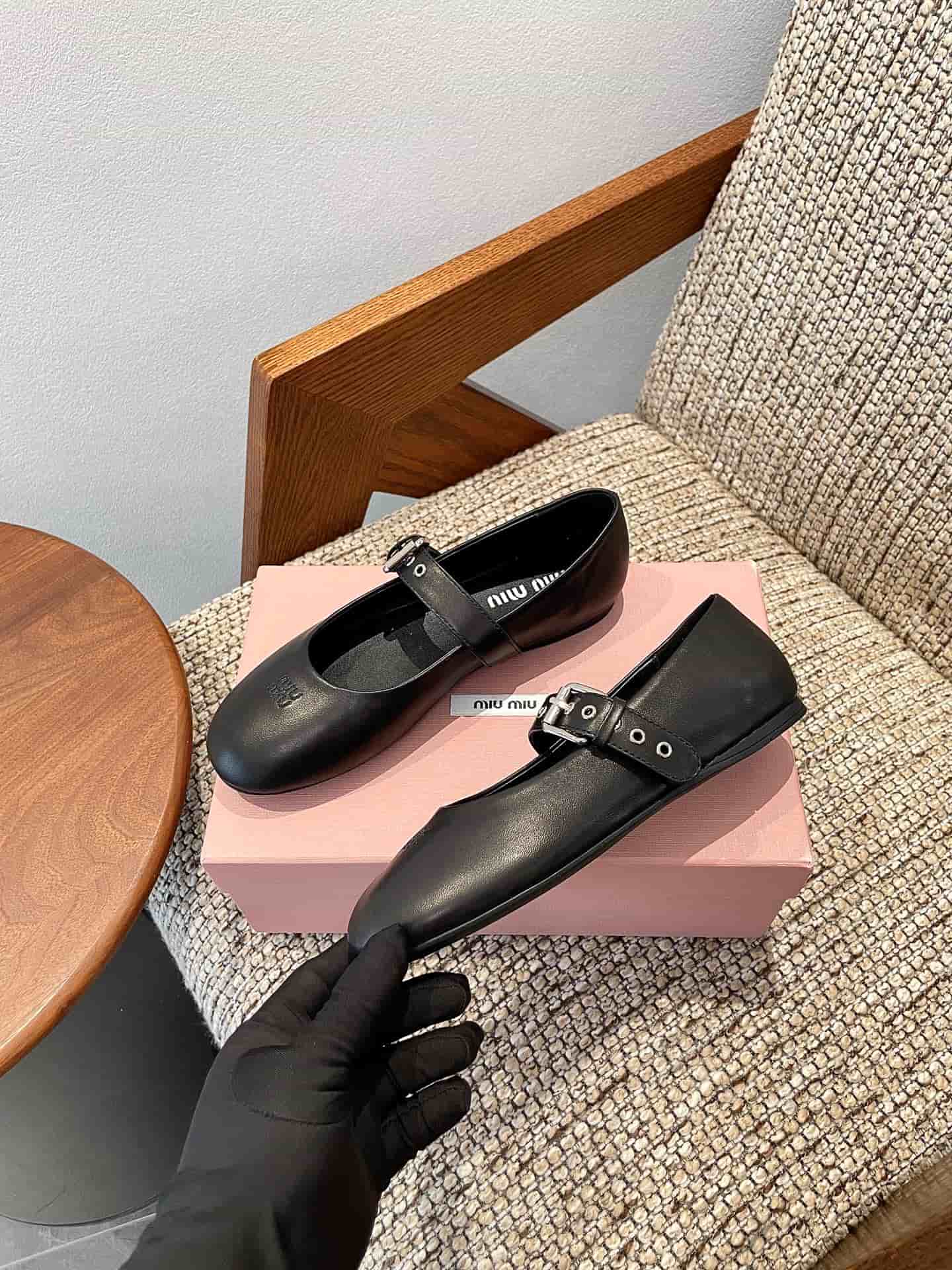 Miu Miu Nappa Leather Ballet Flats Women