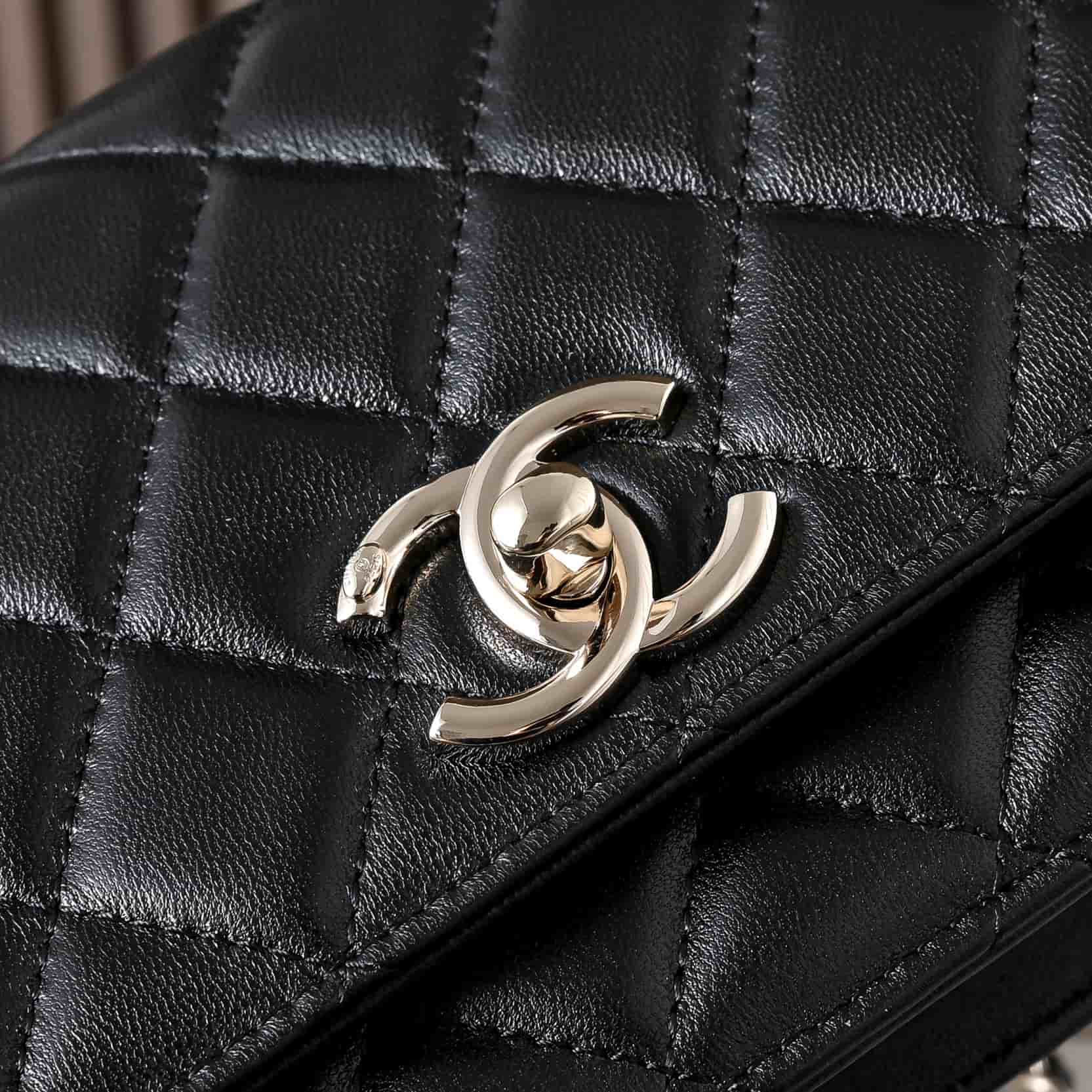 Chanel Wallet on Chain Quilted Leather & Gold-Tone Metal Black AP3938 High