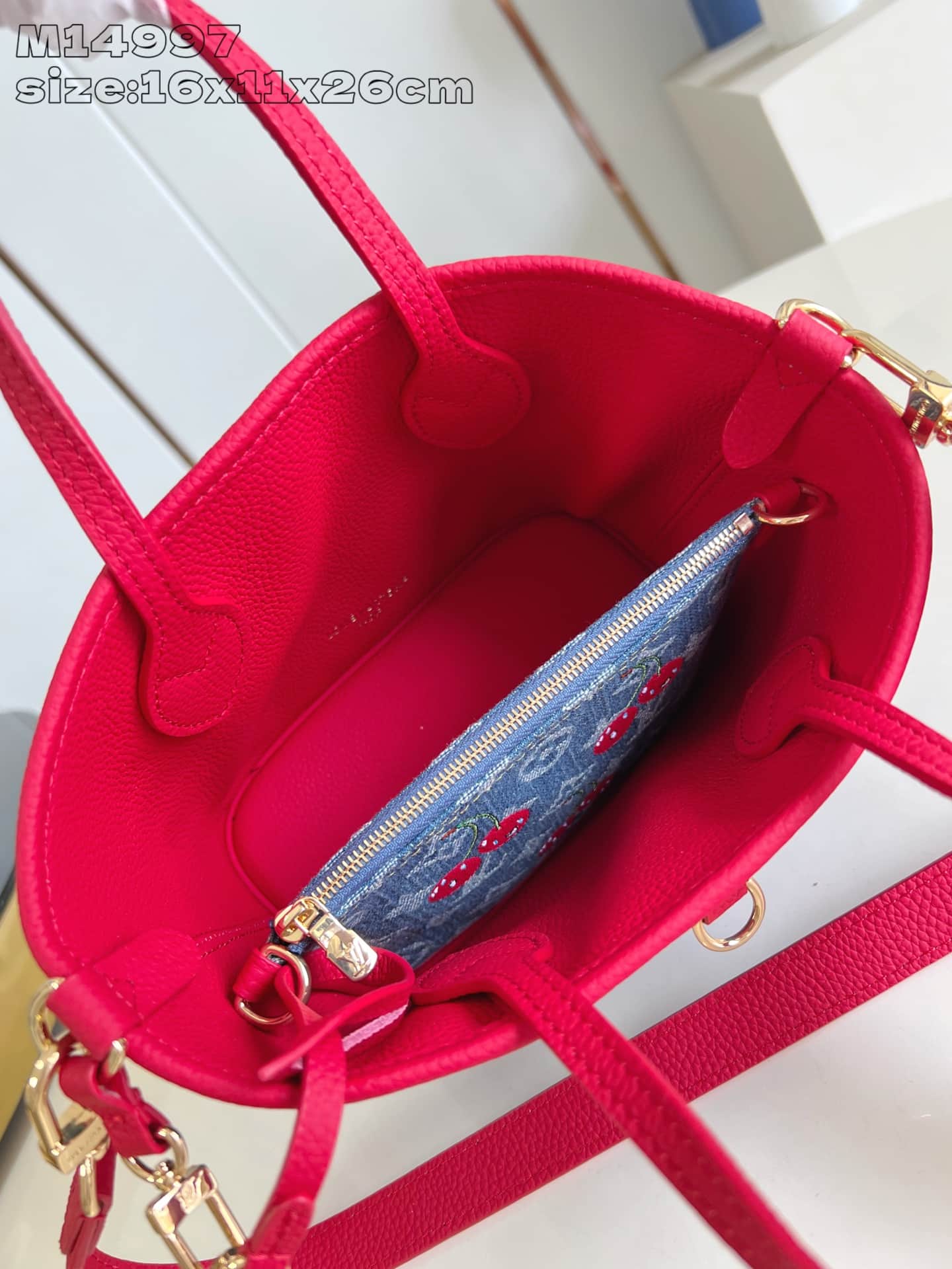 Louis Vuitton x Murakami Neverfull Inside Out BB Monogram cherry denim M14997 High