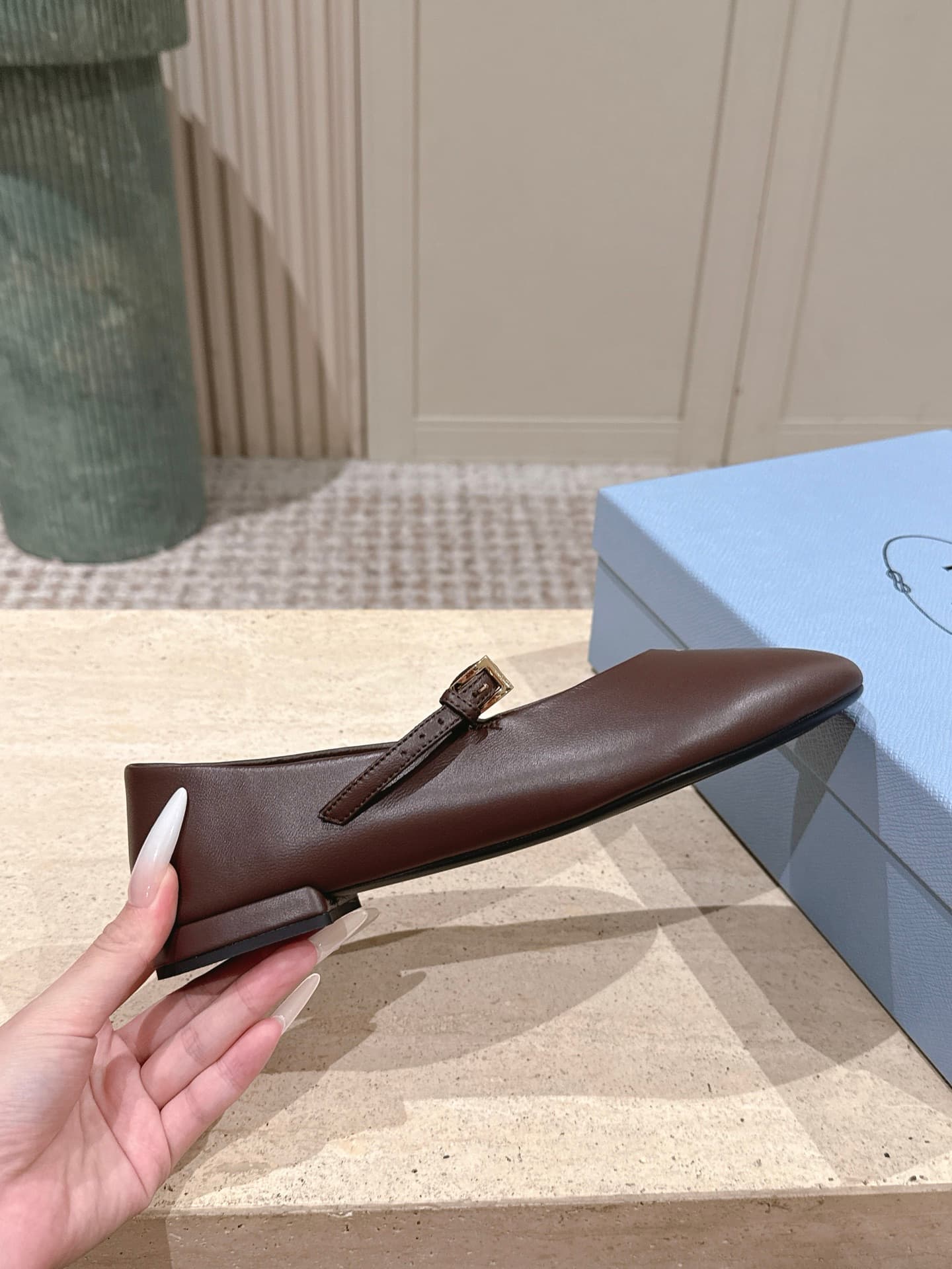 Prada Nappa Leather Ballerinas Shoes Women
