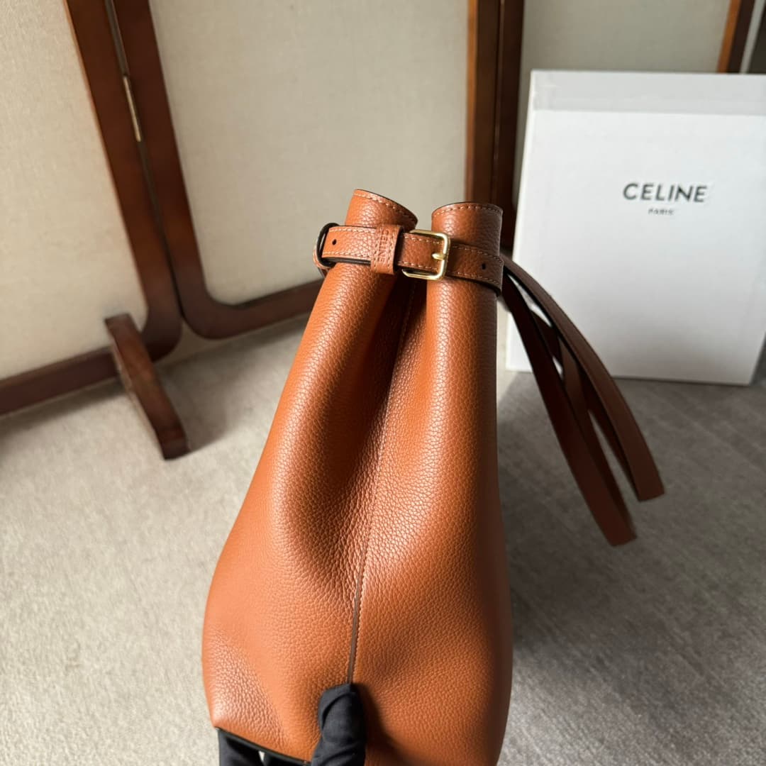 Celine Cabas Anais Tote Bag in Tan Grained Calfskin High