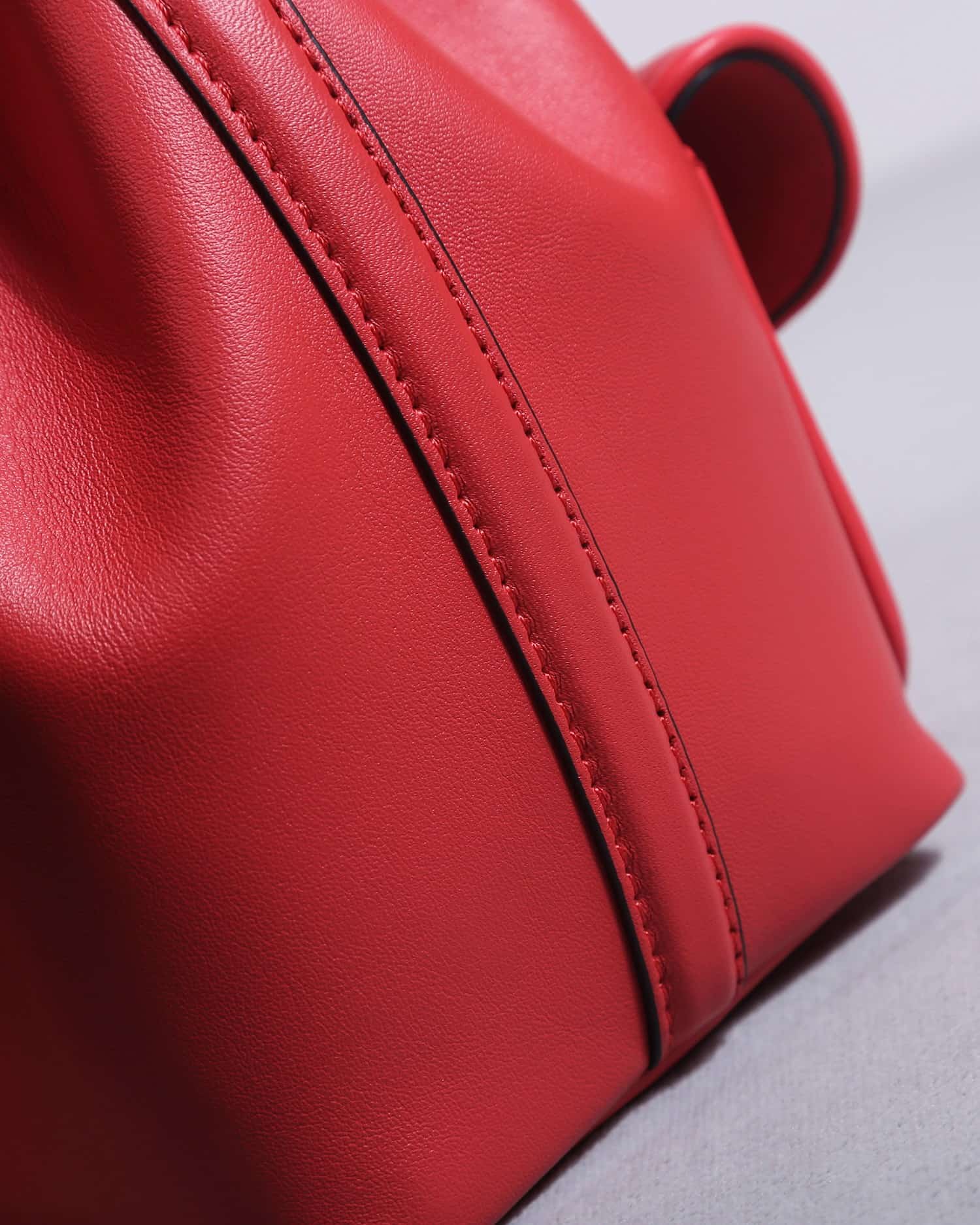 Valentino Garavani Locò calfskin leather bucket bag in red 22058 High