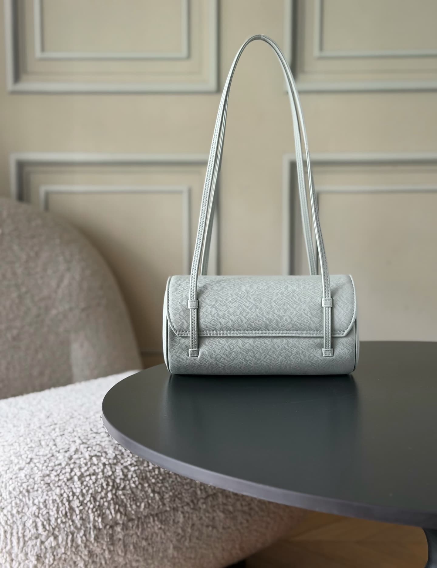 Chanel Small Bowling Bag Grained Shiny Calfskin & Gold-Tone Metal AS6143 High