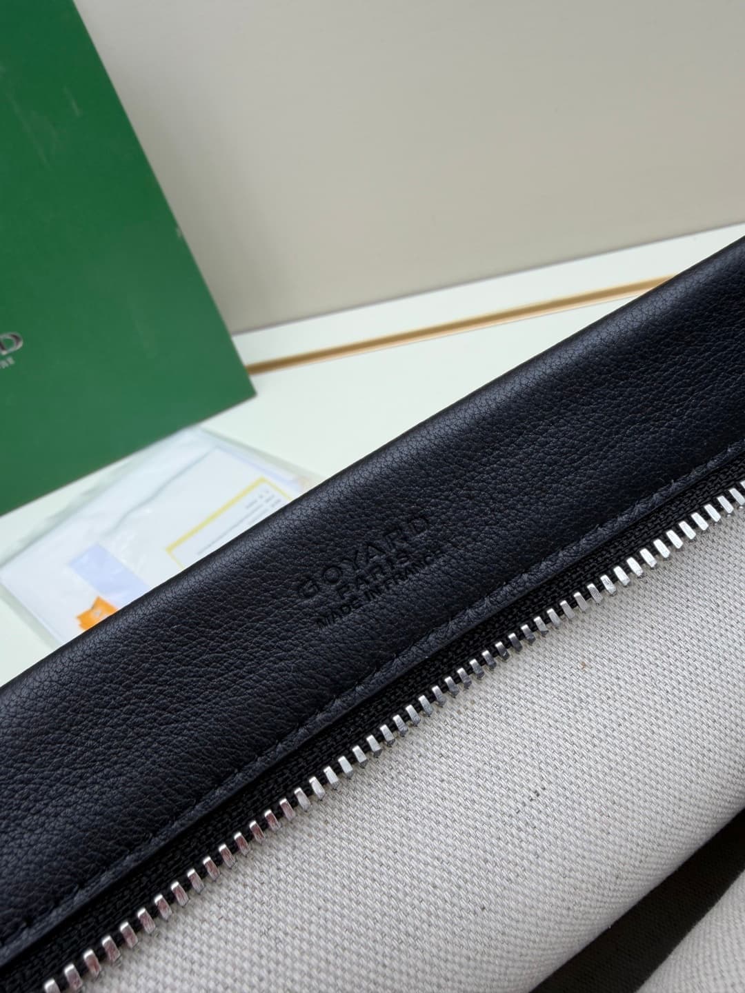 Goyard Conti pouch Goyardine canvas and Chevroches Calfskin Black High