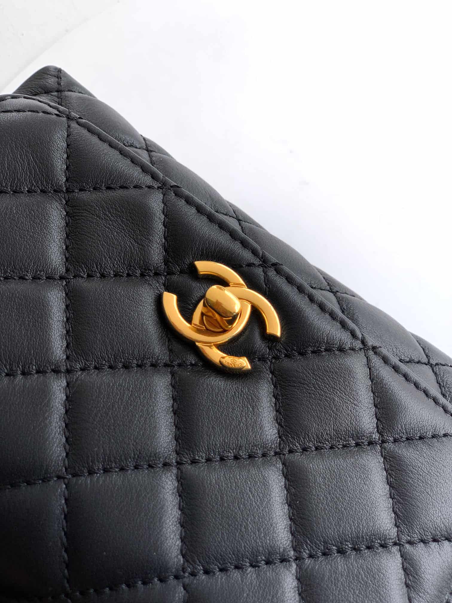 MINI FLAP BAG WITH TOP HANDLE AS2215 Calfskin, Strass & Gold-Tone Metal Black A