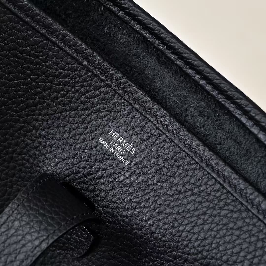 Hermes Evelyne III PM Bag Clemence Leather In Black High