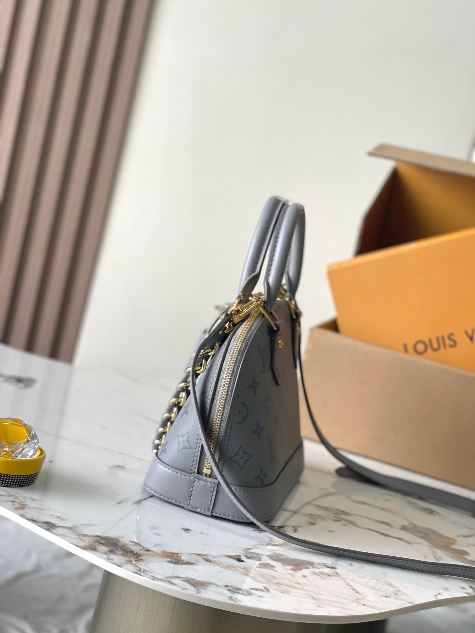 Louis Vuitton Alma BB Trianon Gray Calfskin leather M12561 TOP