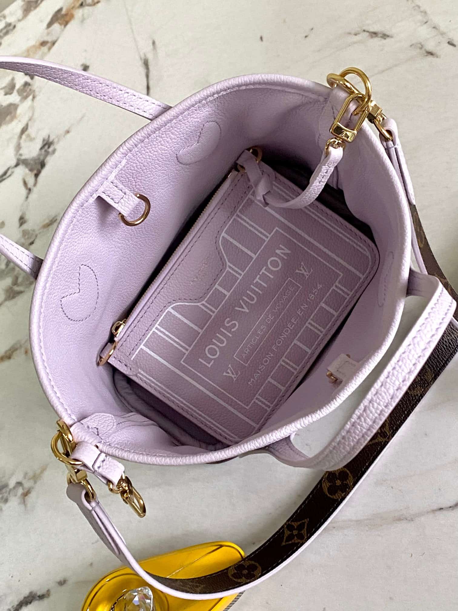 Louis Vuitton Neverfull Bandoulière Inside Out BB Monogram/Misty Lilac M25656 TOP