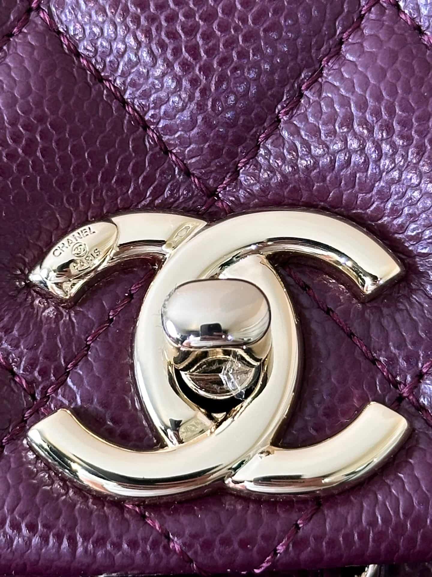 Chanel BACKPACK AS3860 Grained Shiny Calfskin & Gold-Tone Metal Claret TOP