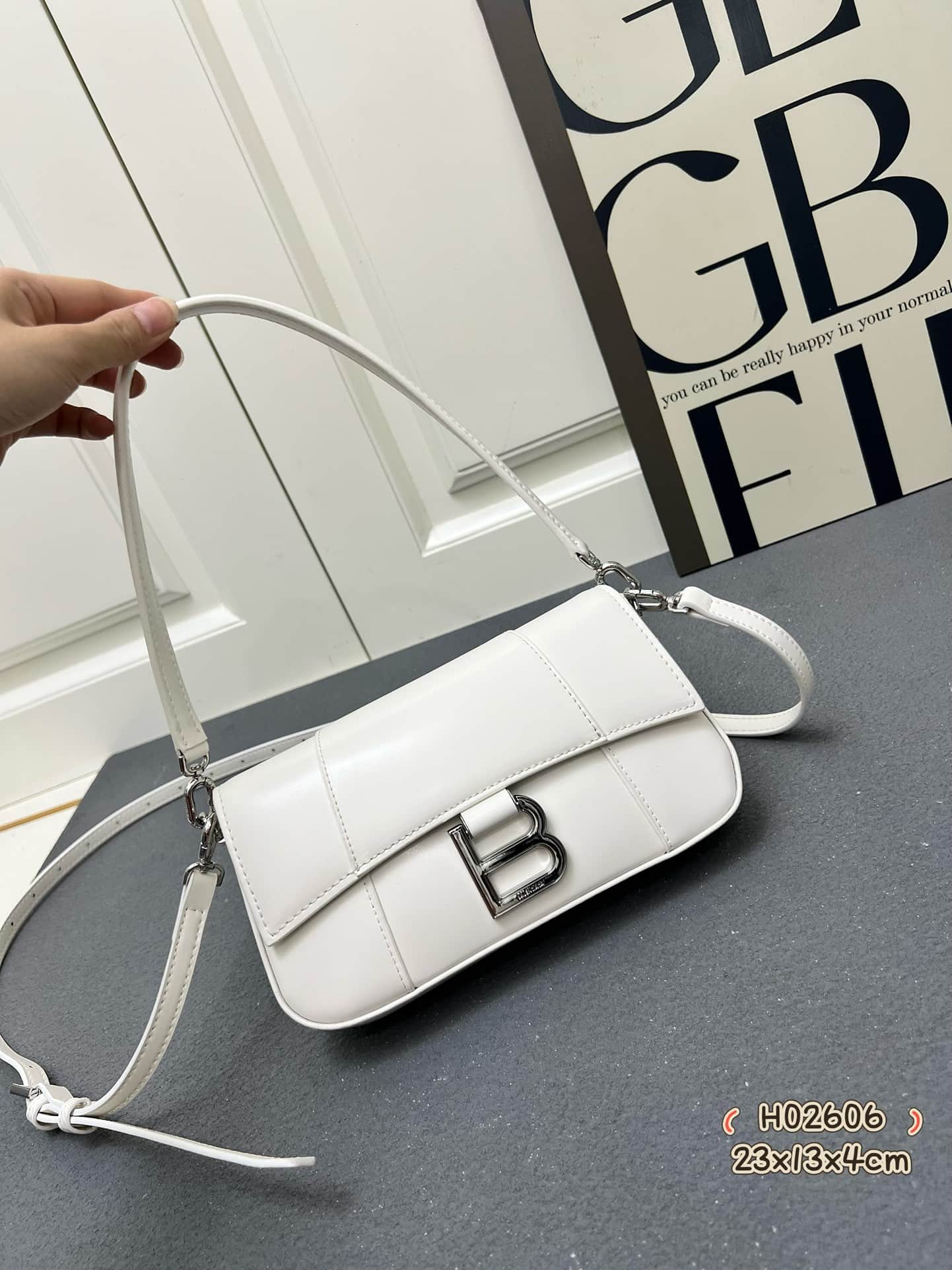 Balenciaga Hourglass sling bag white High