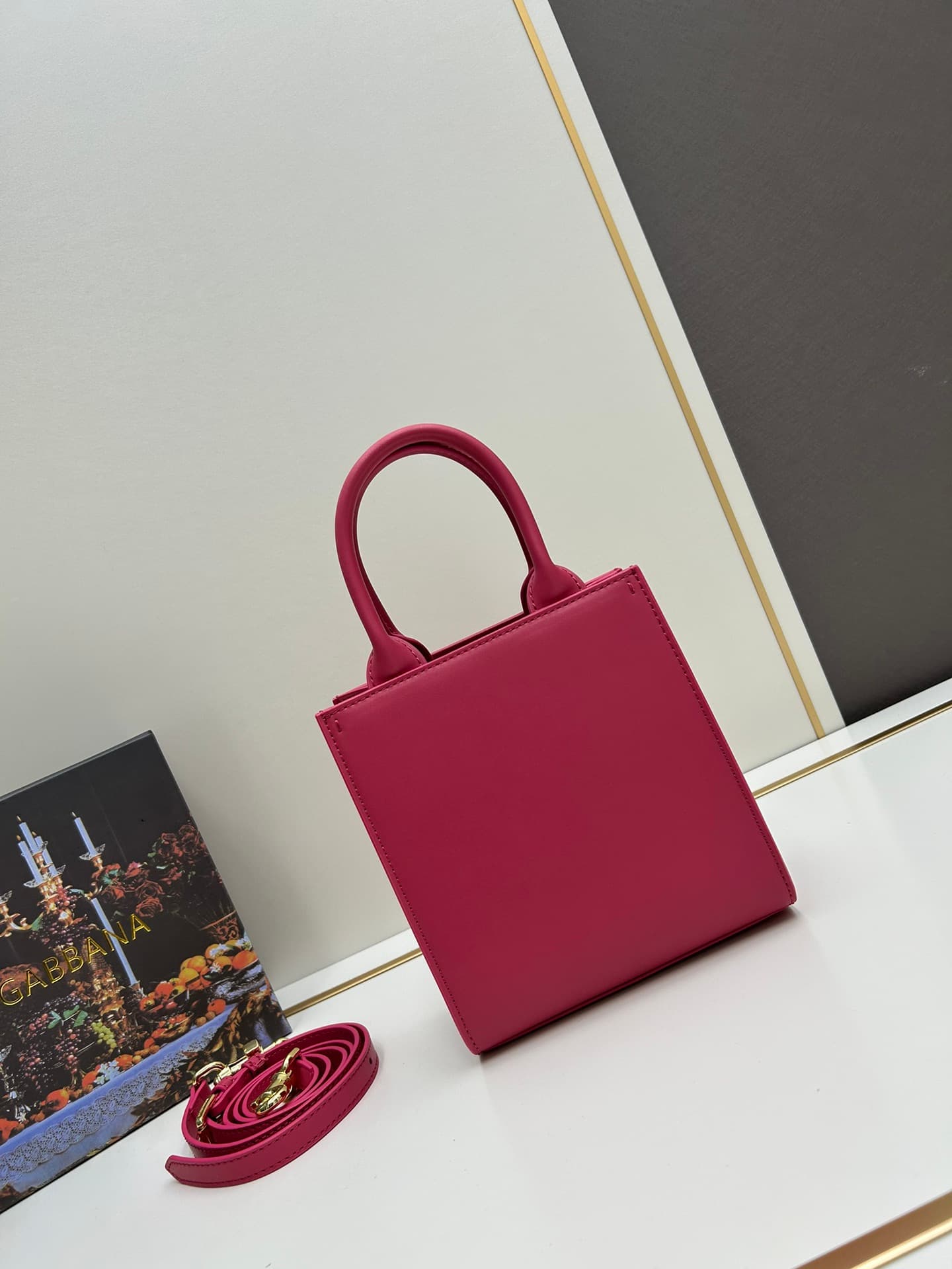 Dolce & Gabbana Mini DG Daily Tote Bag Plum Red Calfskin High