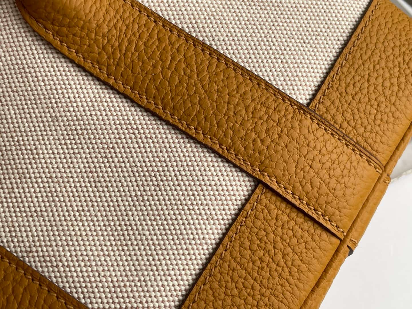 Hermes Garden Party 23 bag in Beach Gold Togo Leather With Canvas WAX High