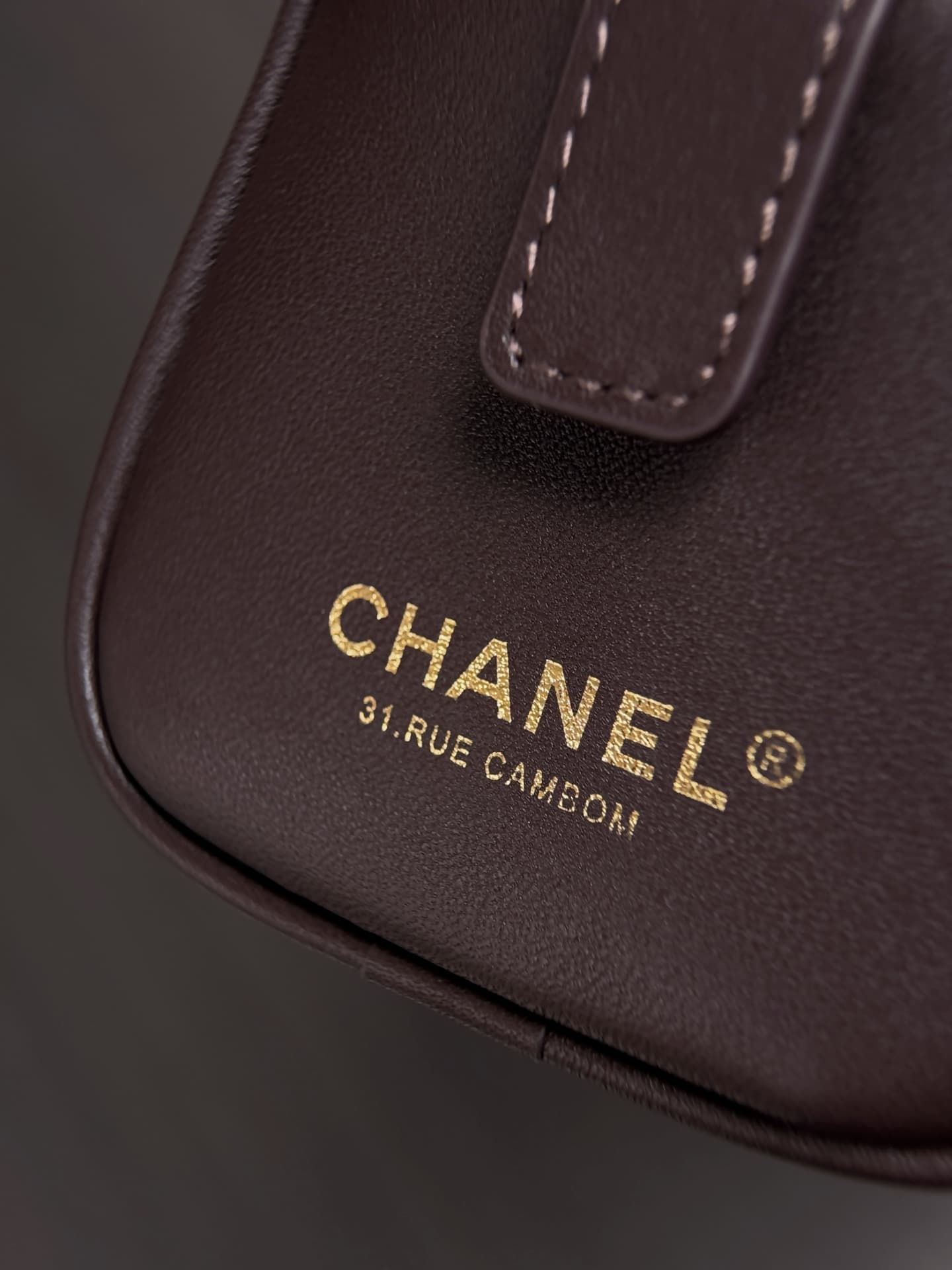 Chanel Large Bowling Bag Calfskin & Gold-Tone Metal Dark Brown AS6580 High