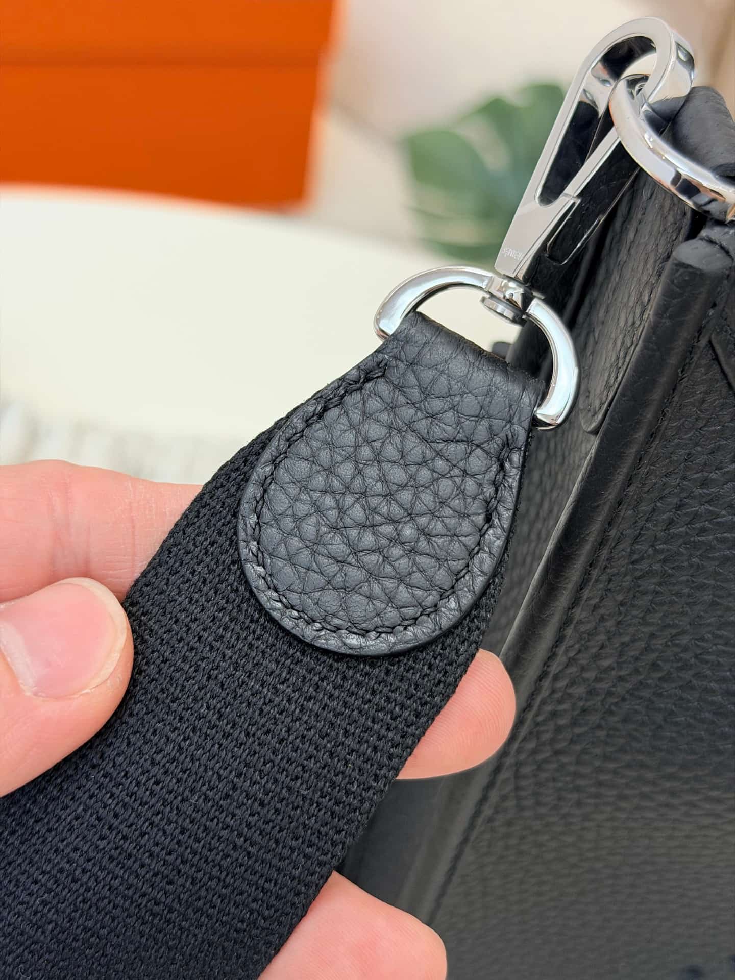 Hermes Evelyne Mini 23 Bag Calfskin In Black WAX High
