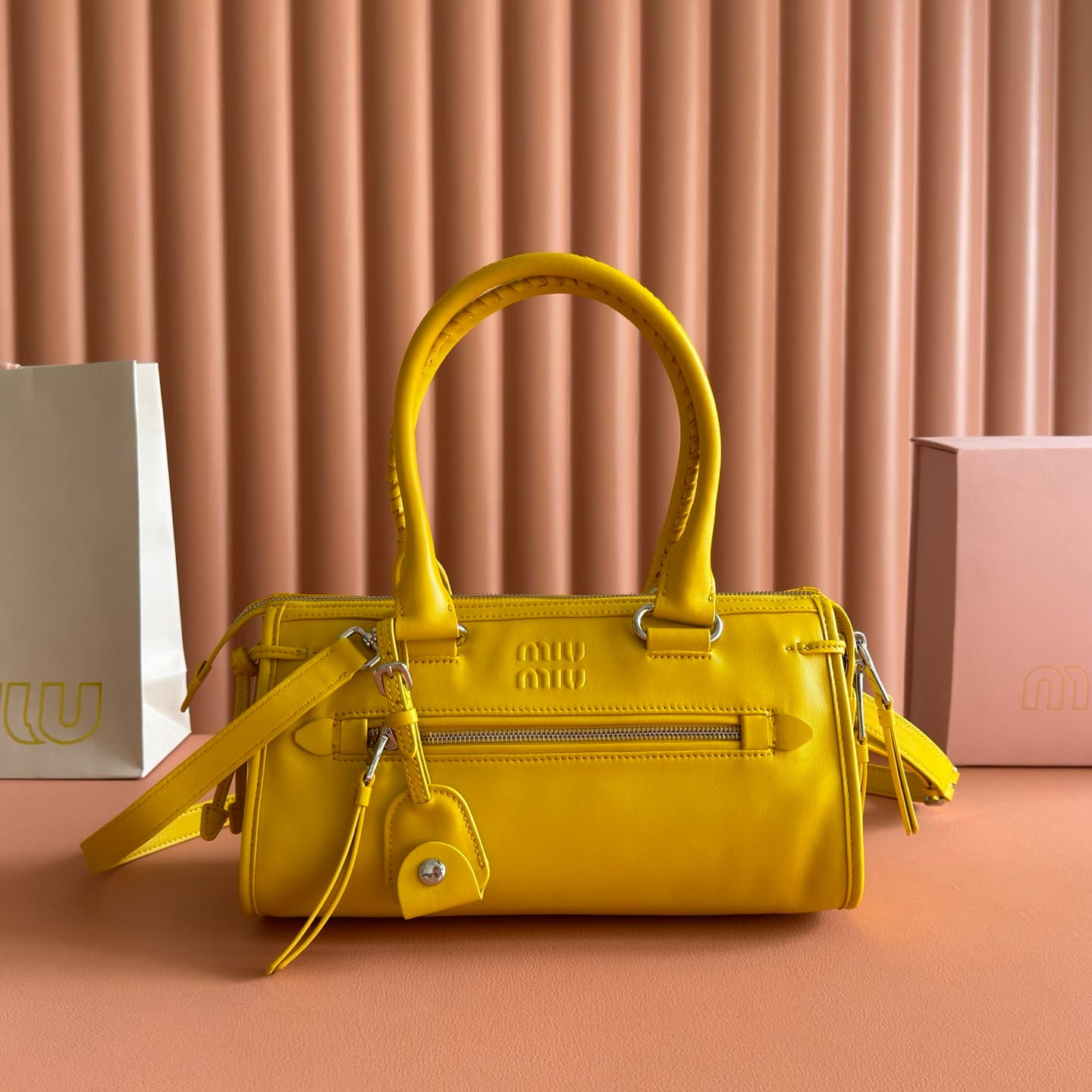 Miu Miu Arcadie bag Smooth Leather 5BA332 Yellow TOP