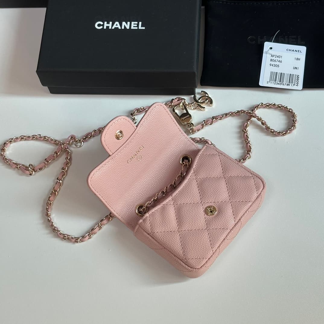 Chanel  Mini Flap Card Holder on Chain AP2401 A