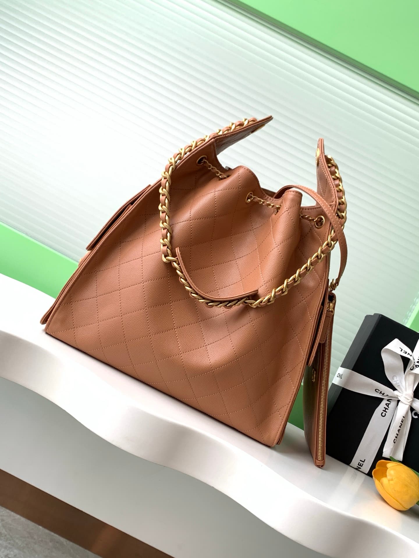 Chanel 25 Medium Hobo Medium handbag AS5311 Grained Calfskin & Gold-tone Metal Brown A