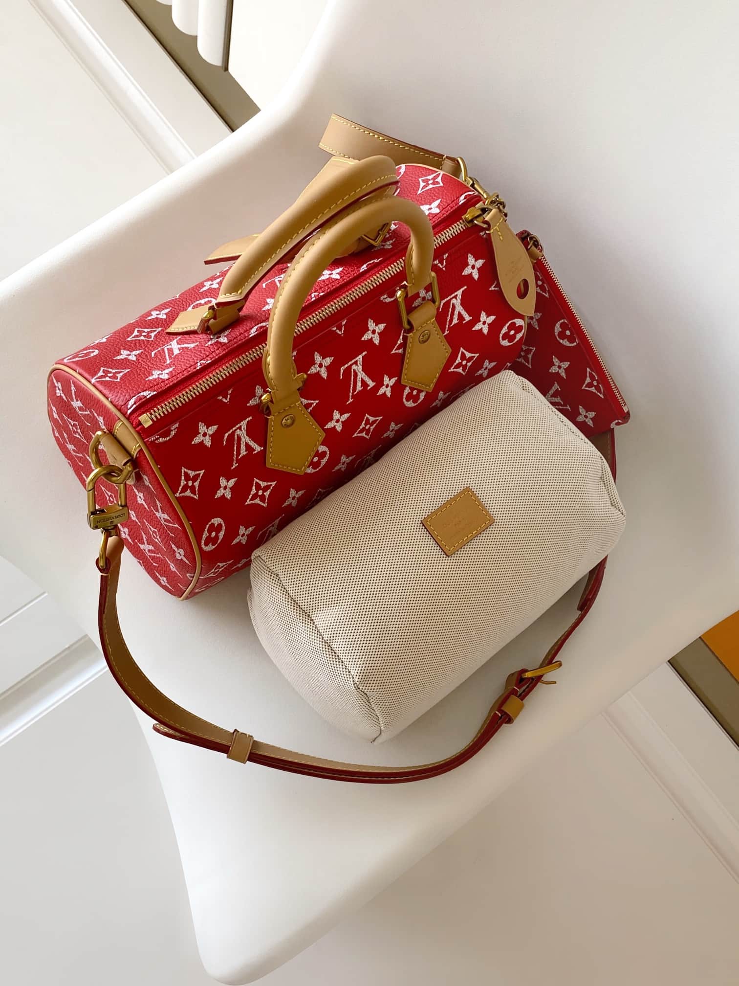 Louis Vuitton Speedy P9 Bandoulière 25 Red Soft calfskin M24425 High