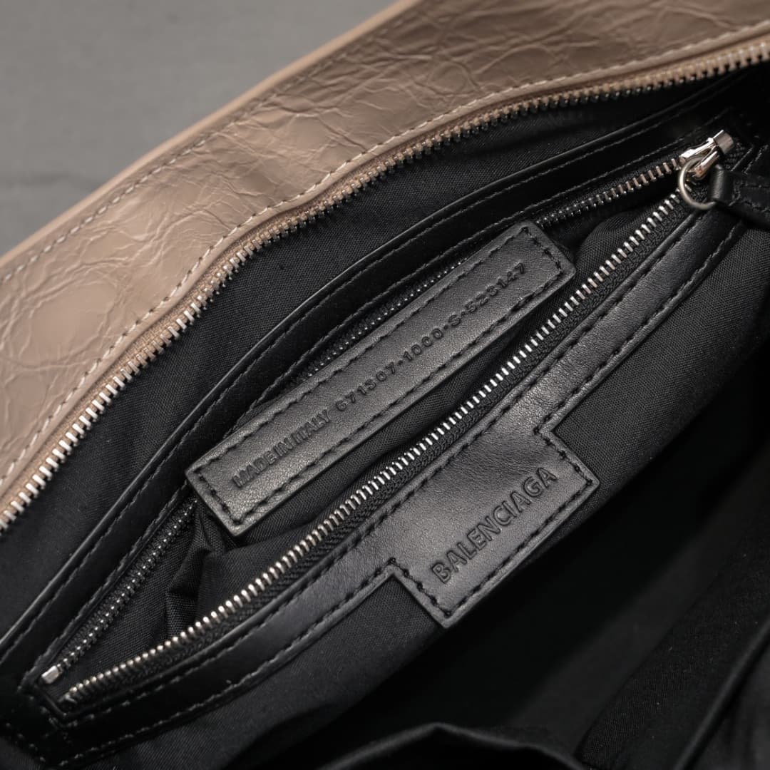 WOMEN'S LE CITY Medium Bag Silver Metal Almond High