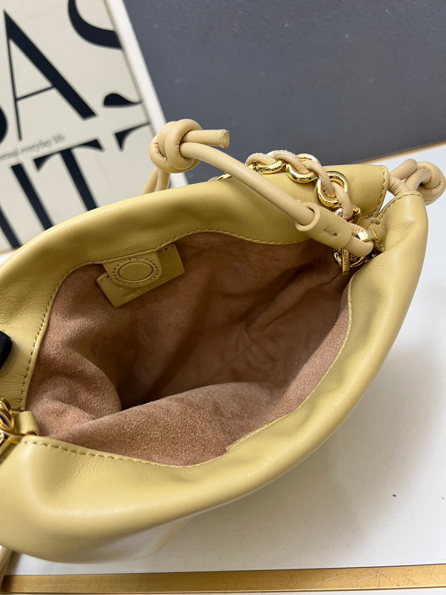 Loewe Mini Flamenco purse in yellow lambskin DG3307 High
