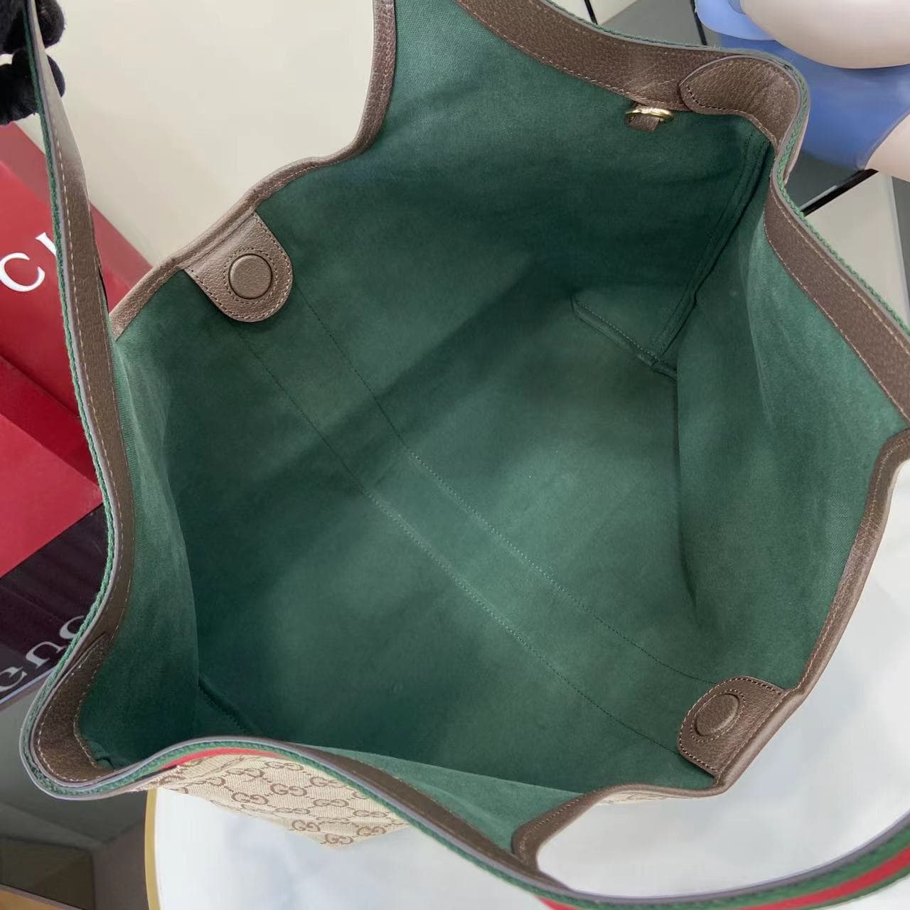 Gucci Giglio large tote bag beige and brown GG canvas 853971 High