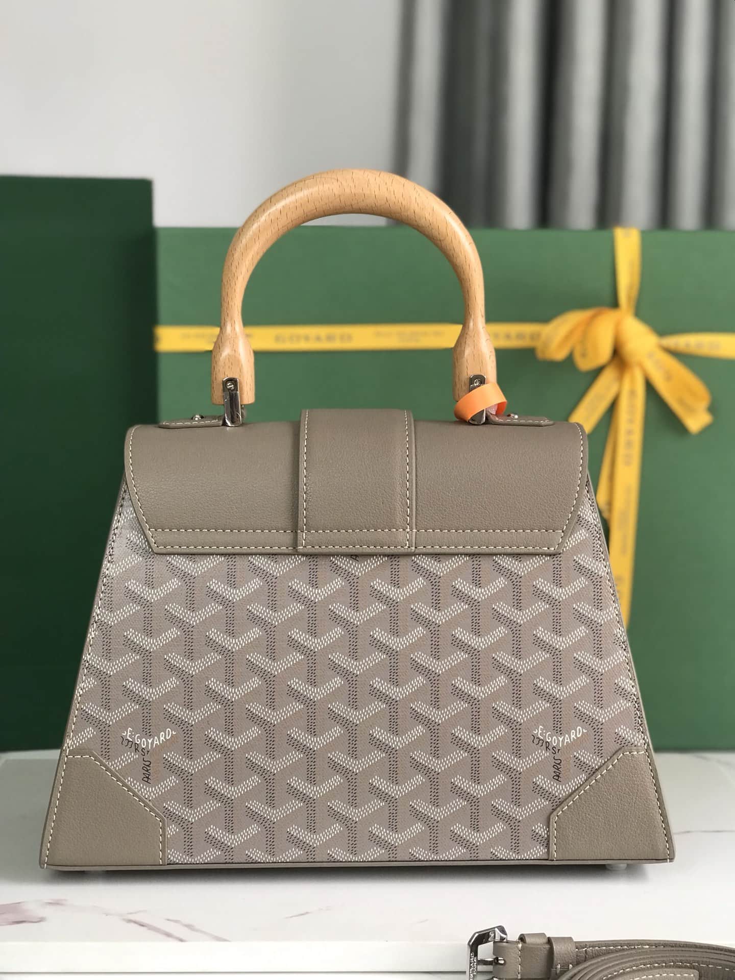 Saïgon PM Bag Goyardine Canvas & Clamecy Cowhide Grey High