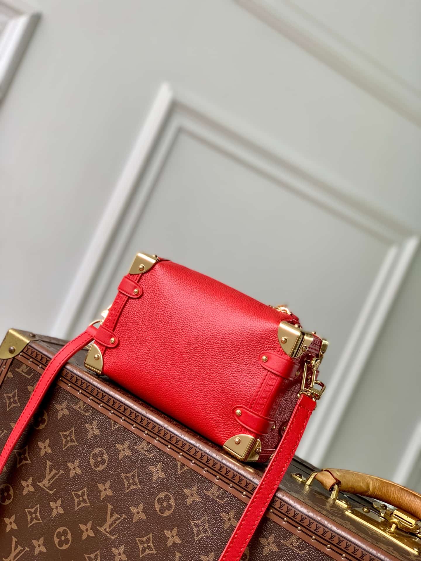 Louis Vuitton Side Trunk PM Sari Red Calf leather M28333 High